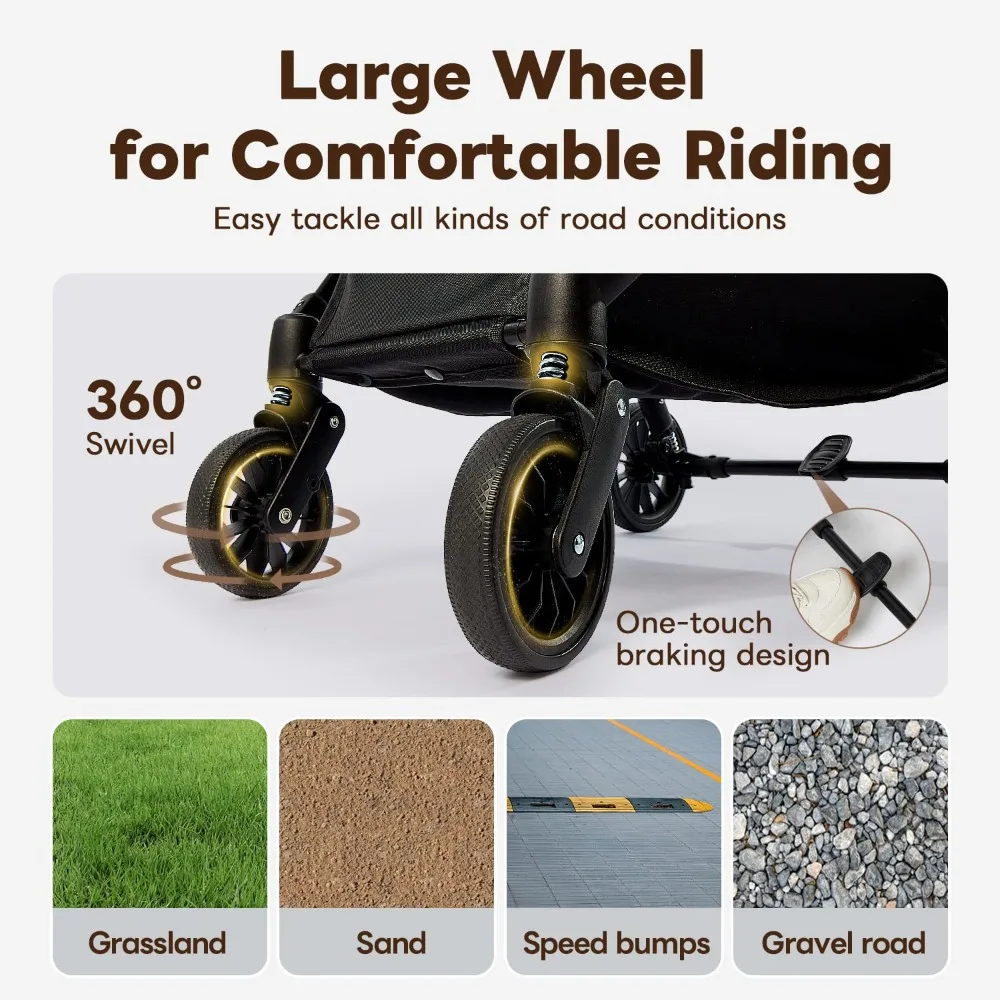 Collapsible Pet Stroller with Four Wheels for Small Dogs and Cats, Suitable for Pets Up to 44 Pounds, Portable Travel Cart for P