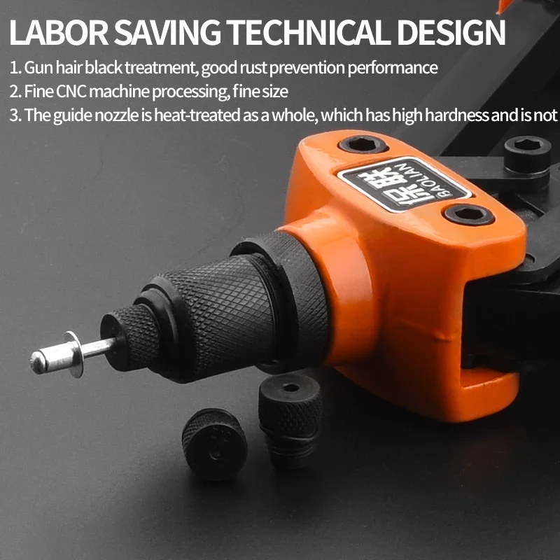 50pcs Rivet Nut and Hand Riveter Set Professional Manual Rivet Gun Tool For Home Repair Double Insert Manual Riveter Tool