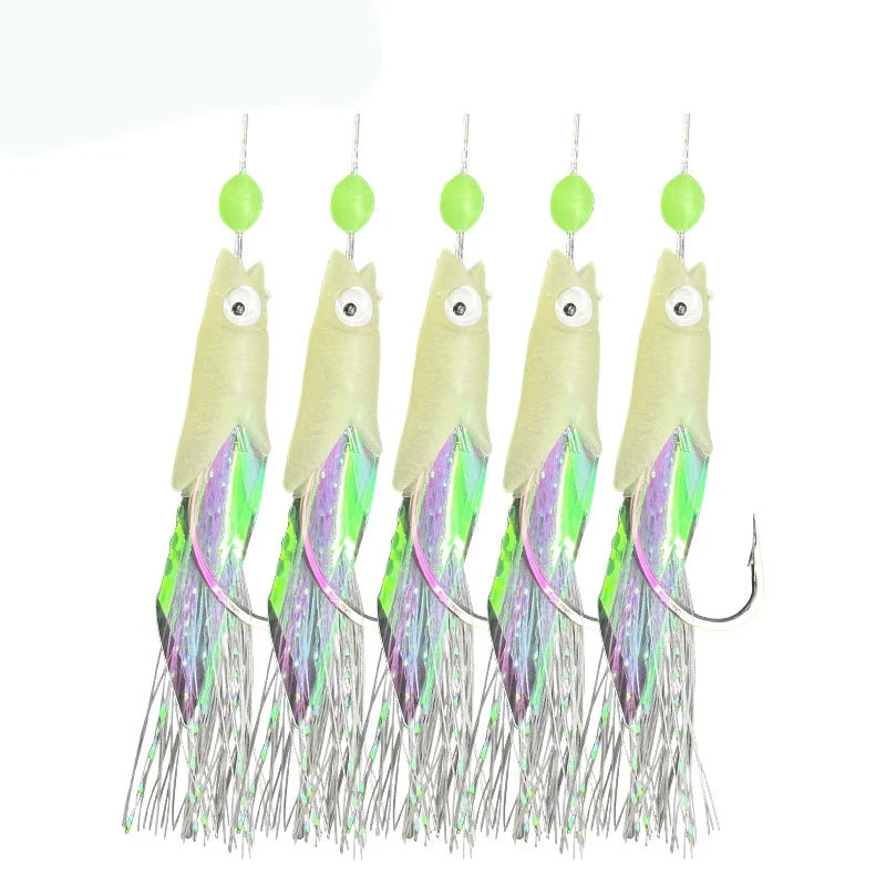 2Packs-Fishing-Sabiki-Lure-Flasher-Rig-Hook-Soft-Bait-Luminous-Eel ...