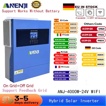 4KW 4.2KW Hybrid Solar Inverter Off Grid Tie Pure Sine Wave MPPT Inverter 24V 220V 100A Solar Charger for Photovoltaic PV 500VDC