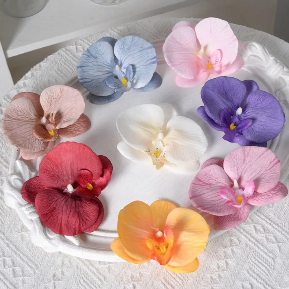 Artificial flowers Simulated Silicone Cotton 3D Printing Butterfly Orchid Handmade Accessories Wedding Decoration DIY