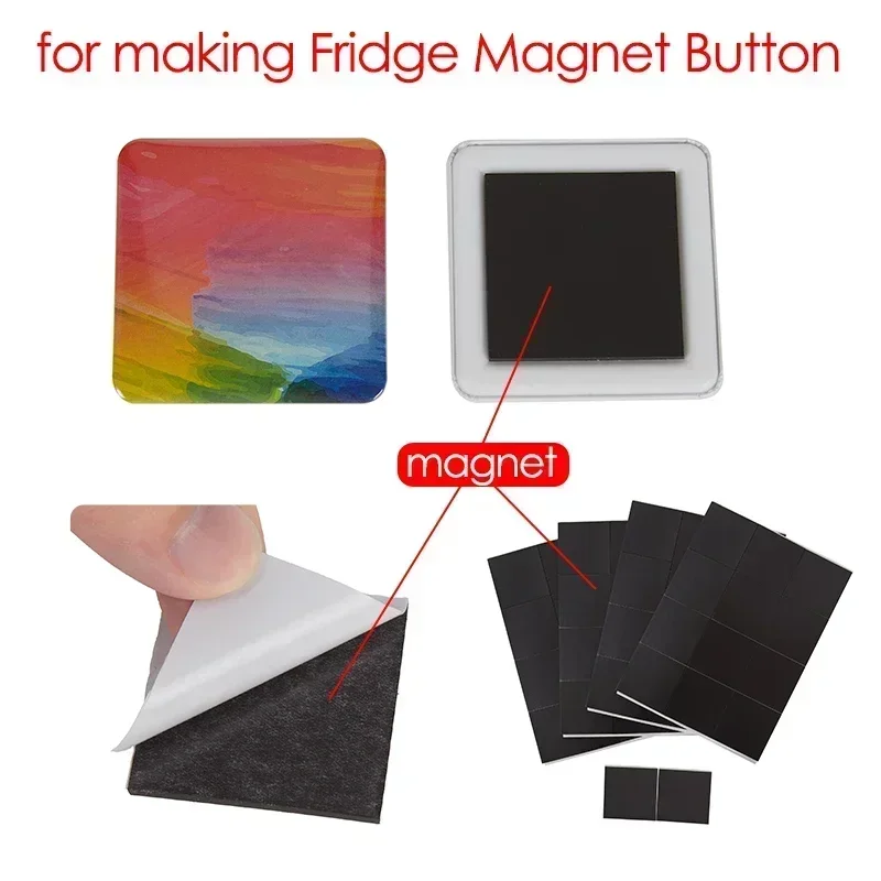50MM Pink Rotating Type Square Pin Badge Button Maker Machine for DIY Making Refrigerator Magnets/Plastic-base Badge Pins