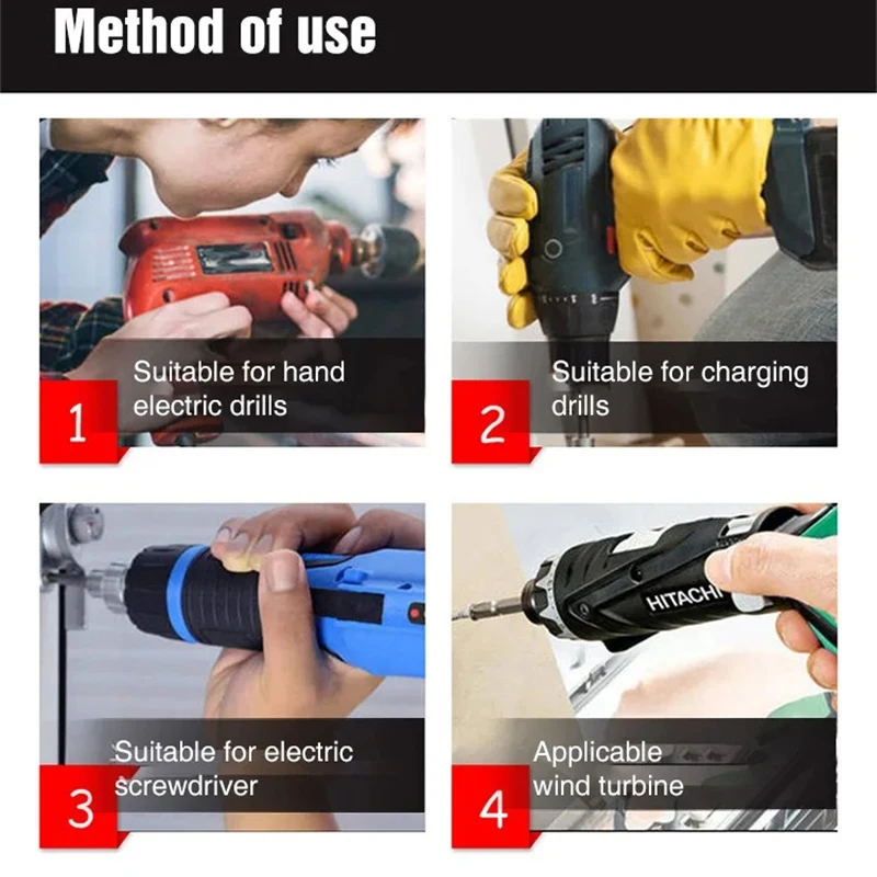 5 in 1 Magnetic Screwdriver Bit Set Hex Phillips Screw Driver 1/4 Inch Hex Shank Drywall Electric Drill Power Tool Accessories 6