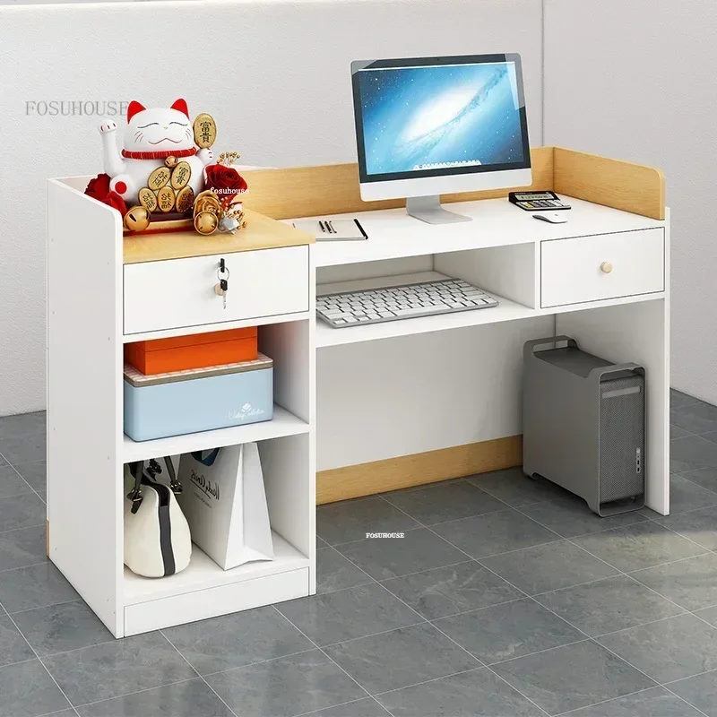 Nordic Reception Desks Beauty Salon Reception Desk Counter Company Front Desk Clothing Store Coffee Shop Cash Register Bar Table