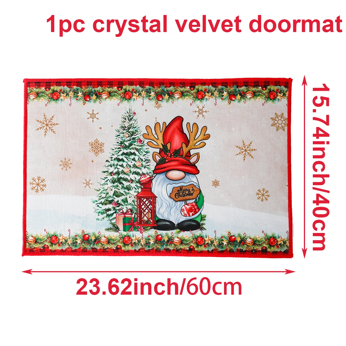 thumbnail image 1 of Felpudo navideño de Papá Noel para exteriores, adornos navideños para el hogar 2024, adorno navideño para Año Nuevo 2025, 1 of 5