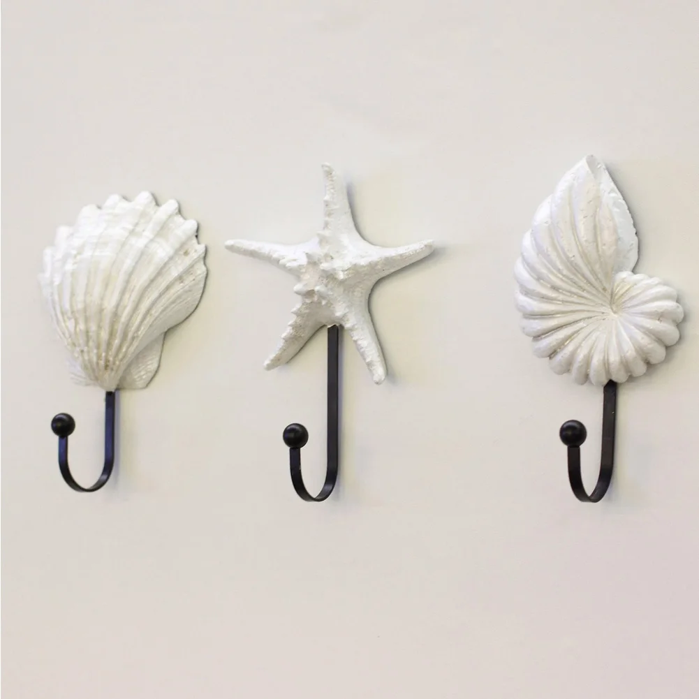 Wall Hook Sea Beach Conch Clothes Rack Practical Multifunctional Storage Ocean Hanger Clothing Home Decor 2