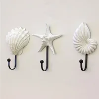 Wall Hook Sea Beach Conch Clothes Rack Practical Multifunctional Storage Ocean Hanger Clothing Home Decor 2