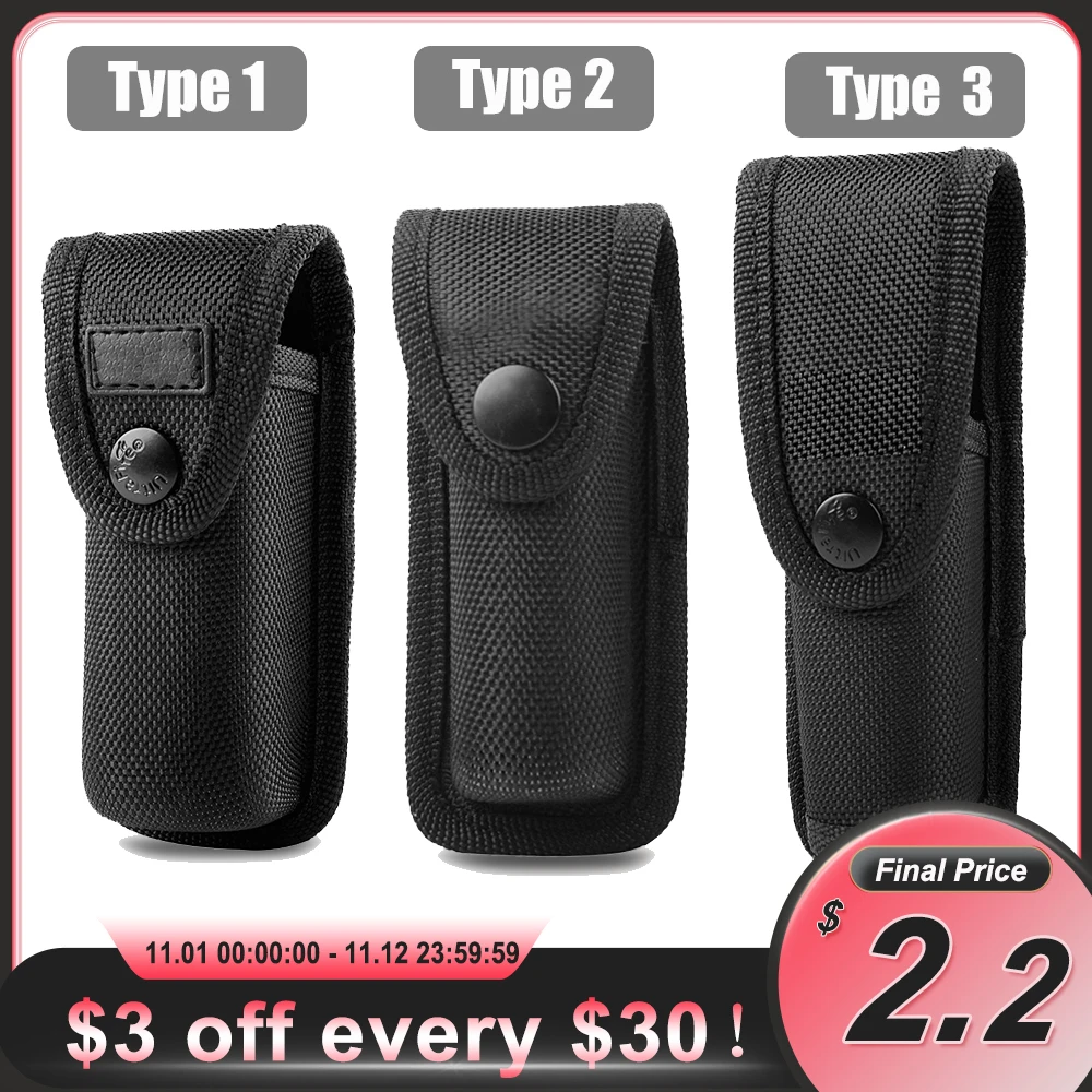 Tactical Molle Flashlight Holster Led Flashlight Pouch Duty Belt Torch