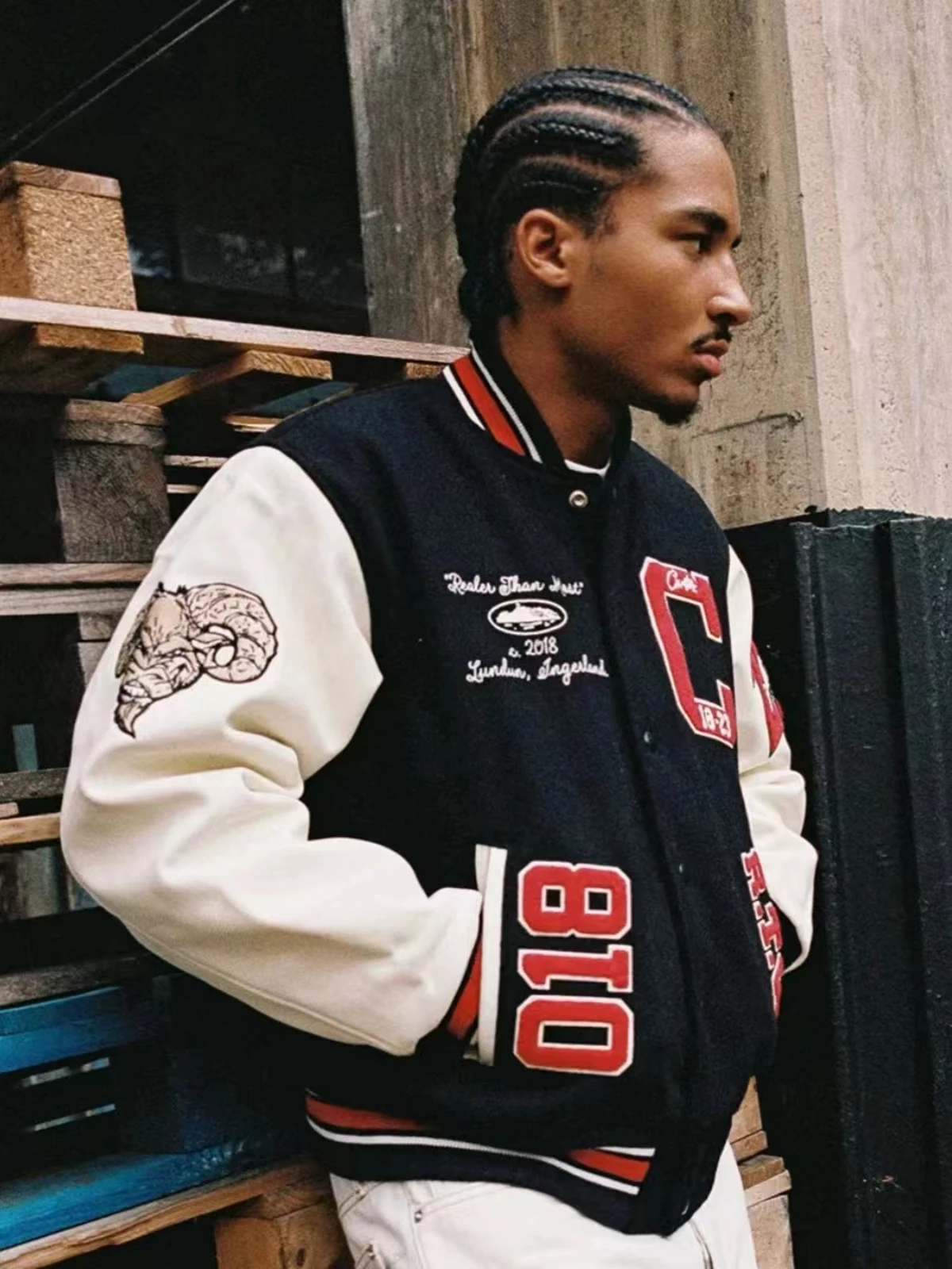 Yao Fashion Casual Tide Brand Luxury Men Tops Coat Vintage Oversize Streetwear Thick Embroidery Patch Graphics Jacket For Men