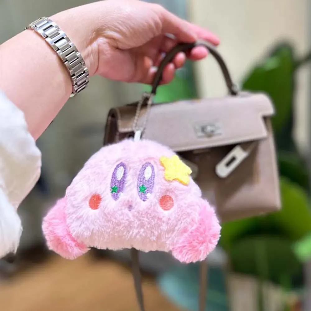 Kawaii Kirby Plush Keychain Cute Cartoon Pink Star Doll Stuffed Keyring Backpack Pendant Decorative Accessories Gift For Kids backpack eastpak pinzip 4d3 cloud pink