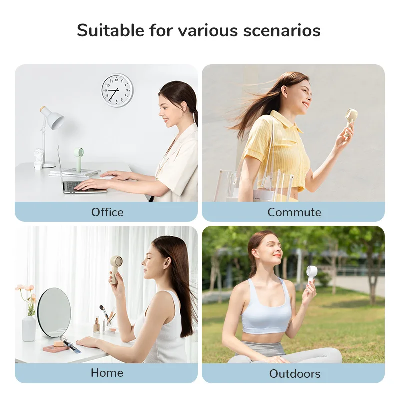 JISULIFE Mini Portable Fan Powerful Trubo Rechargeable Bladeless Fans Ultra-quiet Personal Hand Fan Small Pocket Hand-held Fan 6