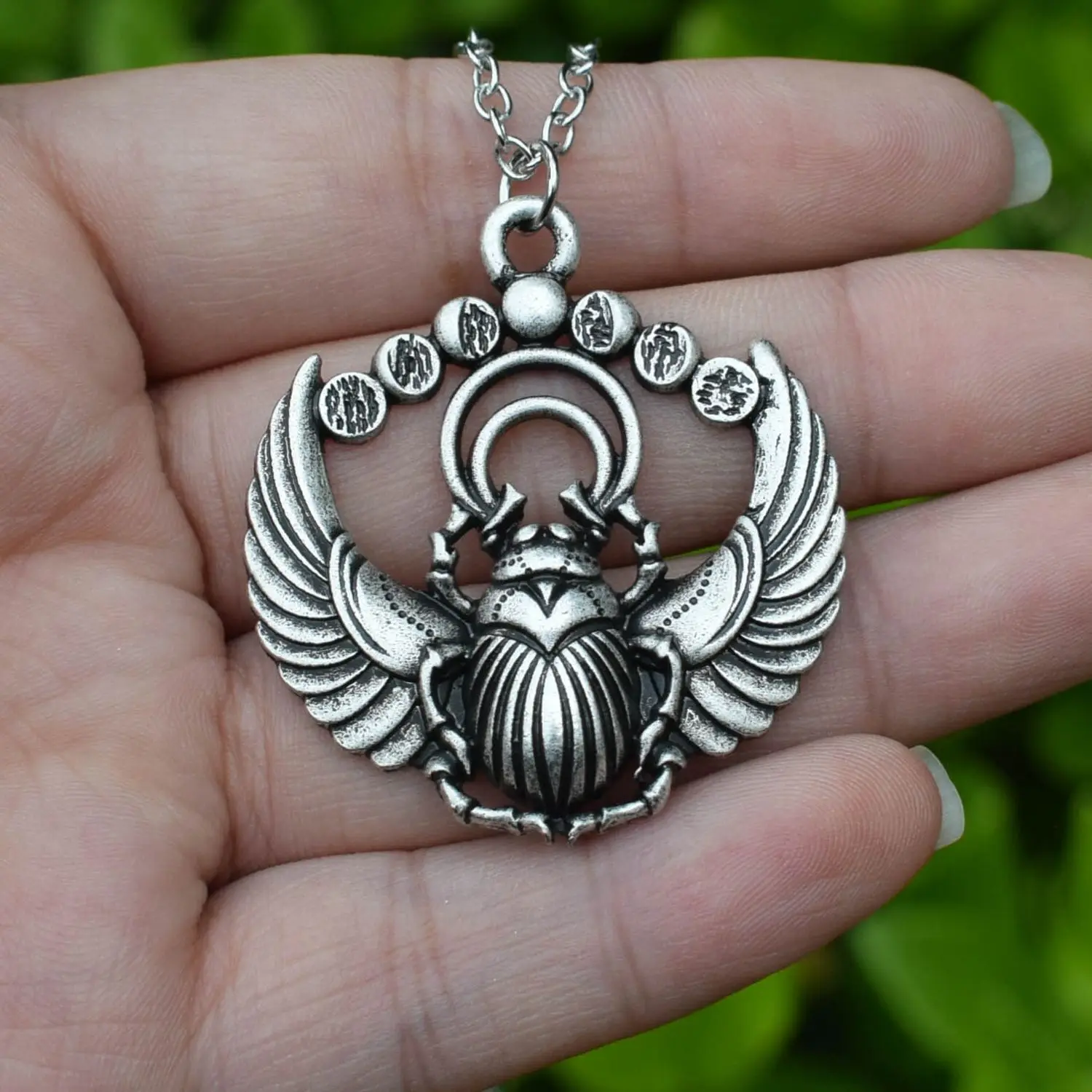 Collar Escarabajo escarabajo egipcio de fases de Luna antiguas, amuleto  Rebirth - AliExpress, image size:1500x1500