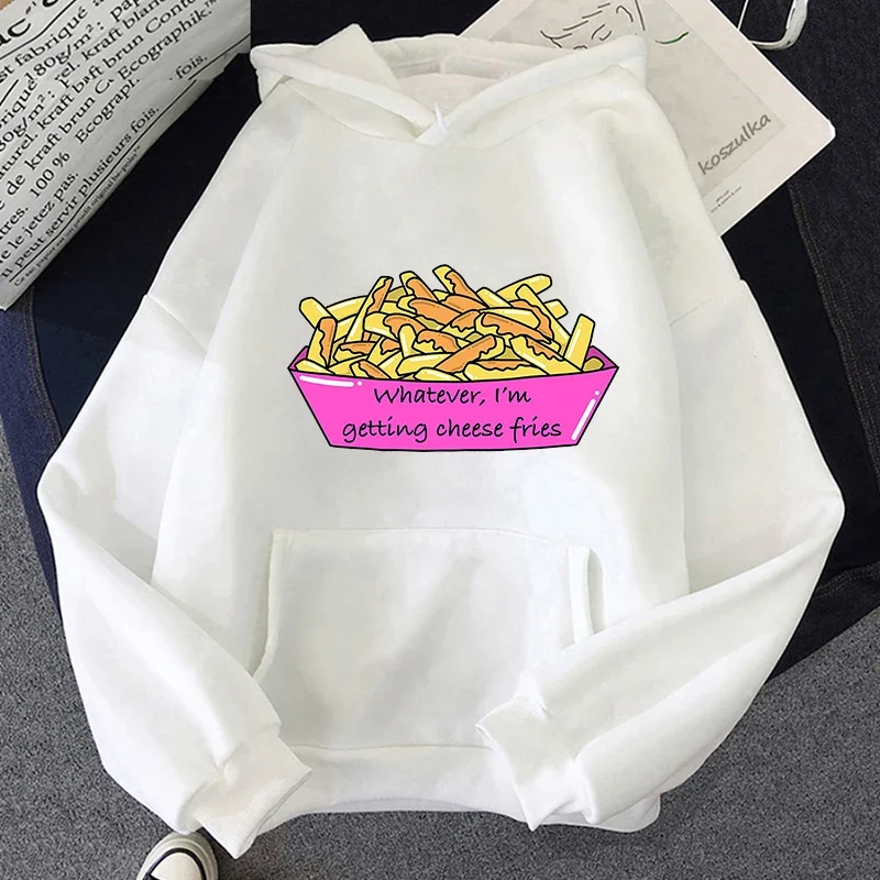 2024 Cheese Fries Mean Girls Hoodies Sudaderas Men Clothing Streetwear Male Long Sleeve Hooded Pullovers Hip Hop Tops Streetwear