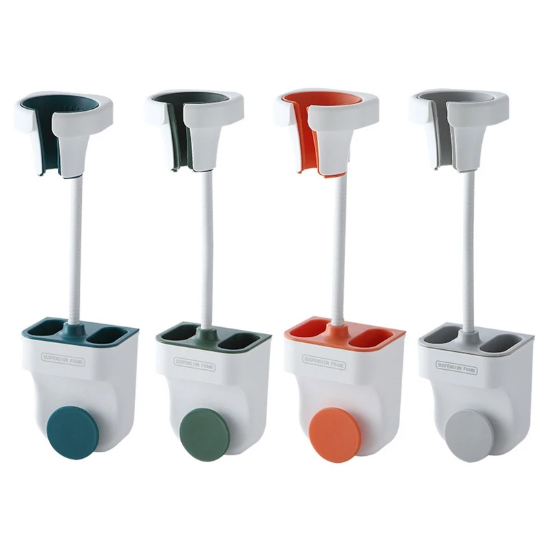 

Wall Mounted Hair Dryer Rack Shower for Head Holder with Storage Box and Hook for Home Kitchen Bedroom Bathroom Holders