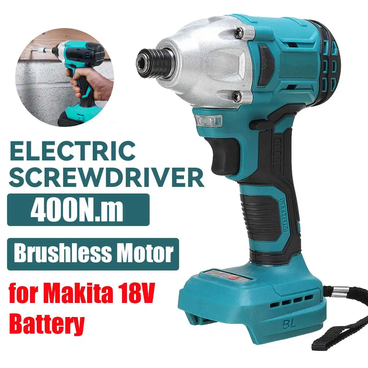 400n.m Brushless Impact Wrench 1/4 Cordless Electric Screwdriver