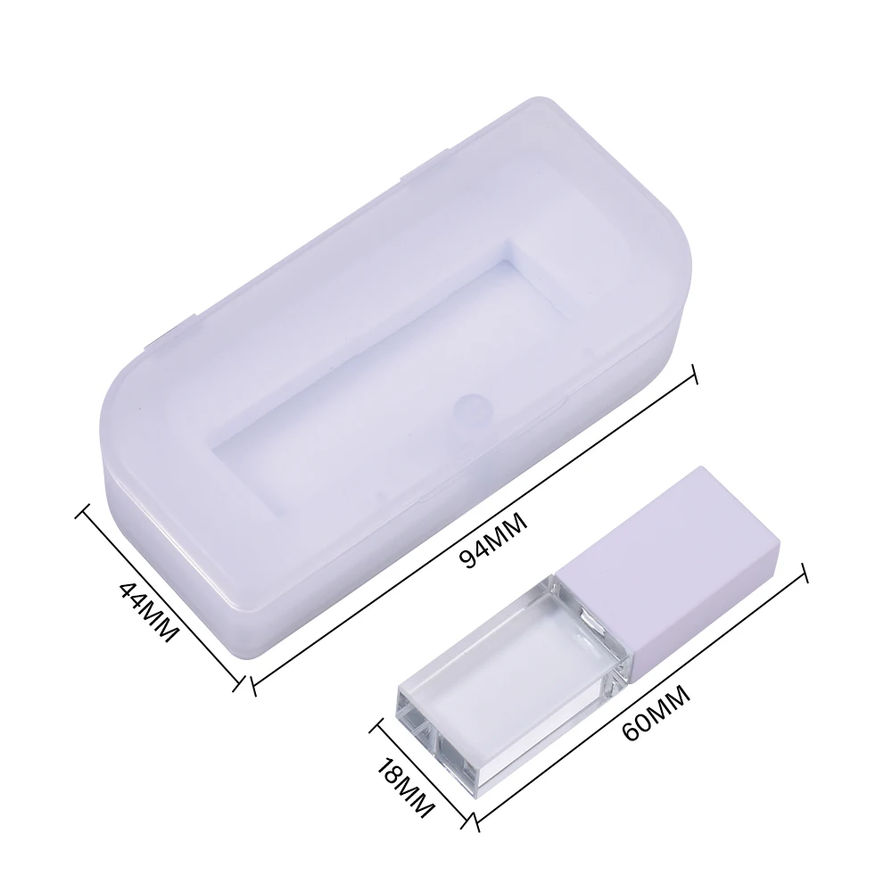크리스탈 USB 스틱 3D 인쇄 무료 커스텀 로고, 투명 유리 펜 드라이브 메모리 스틱, 4GB, 8GB, 16 GB, 32GB, 64GB