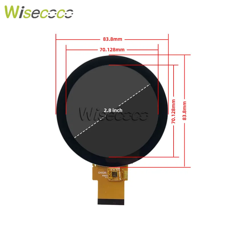 Wisecoco-ecrã Circular Lcd Redondo 28 Ecrã Táctil Ips 480x480 Interface Rgb para Eletrodomésticos Inteligentes Raspberry pi - Imagem 2