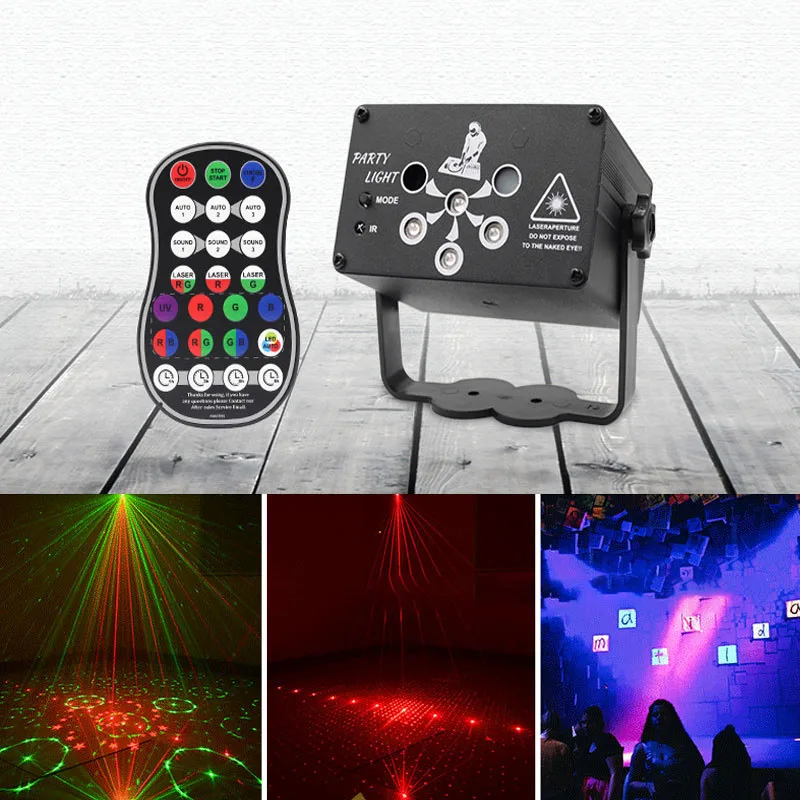 

Home Mini Voice Control Disco Laser Light Bungee Laser Light Halloween Projection Wedding Christmas Holiday Party Stage Lights