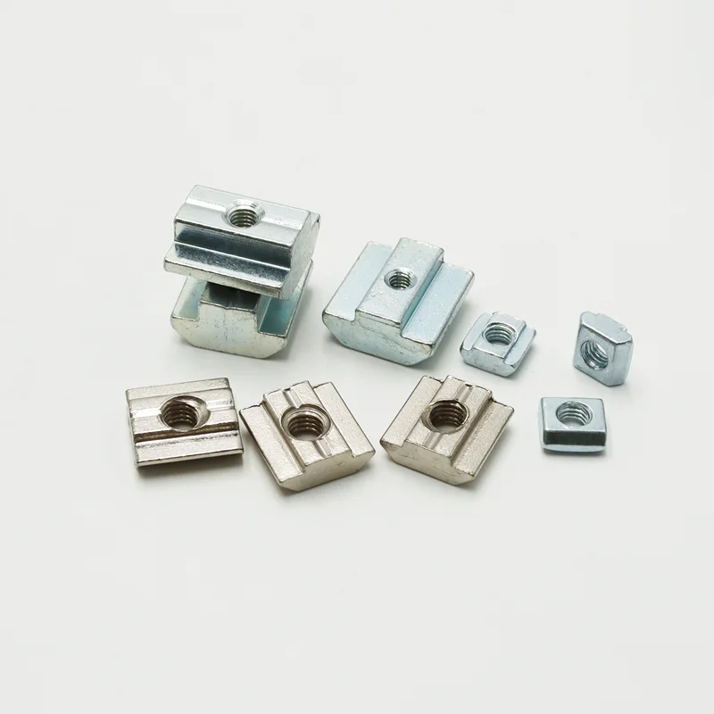 100P/lot T Block Square Nut M3 M4 M5 M6 M8 Slot T-nut Sliding Nuts for 3030 4040 4545 Profile Aluminum Furniture 3d printer