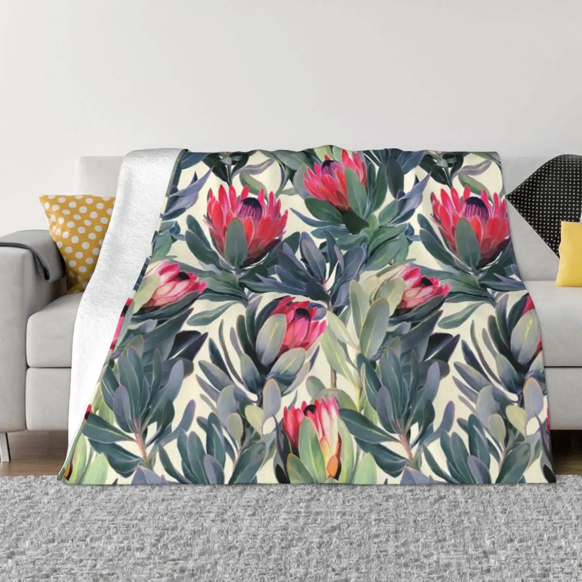 

Painted Protea Pattern Throw Blanket christmas gifts Kid'S anime Blankets