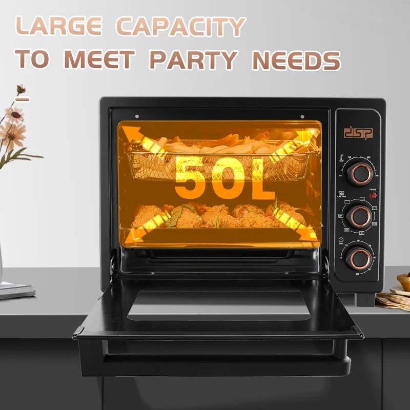 KT50B 대용량 전기 오븐, 1800W 강력한 전력 다기능 가정용 토스터기 오븐, 50L 