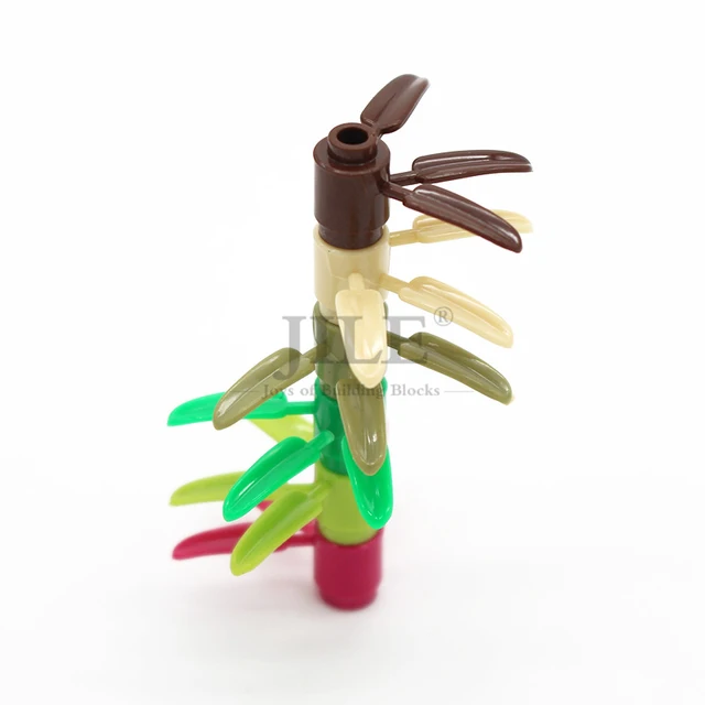 110pcs MOC DIY Building Blocks Plant Brick Round 1x1 with 3 Bamboo Leaves Tree Compatible 30176 Children Figures Plastic Toys 3