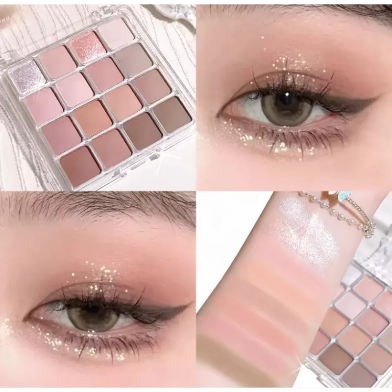 Sixteen-color sunset magic eye shadow plate pearl matte earth color Korean makeup eye shadow Eyes Makeup Matte highlights girl eye shadow,eye shadow plate