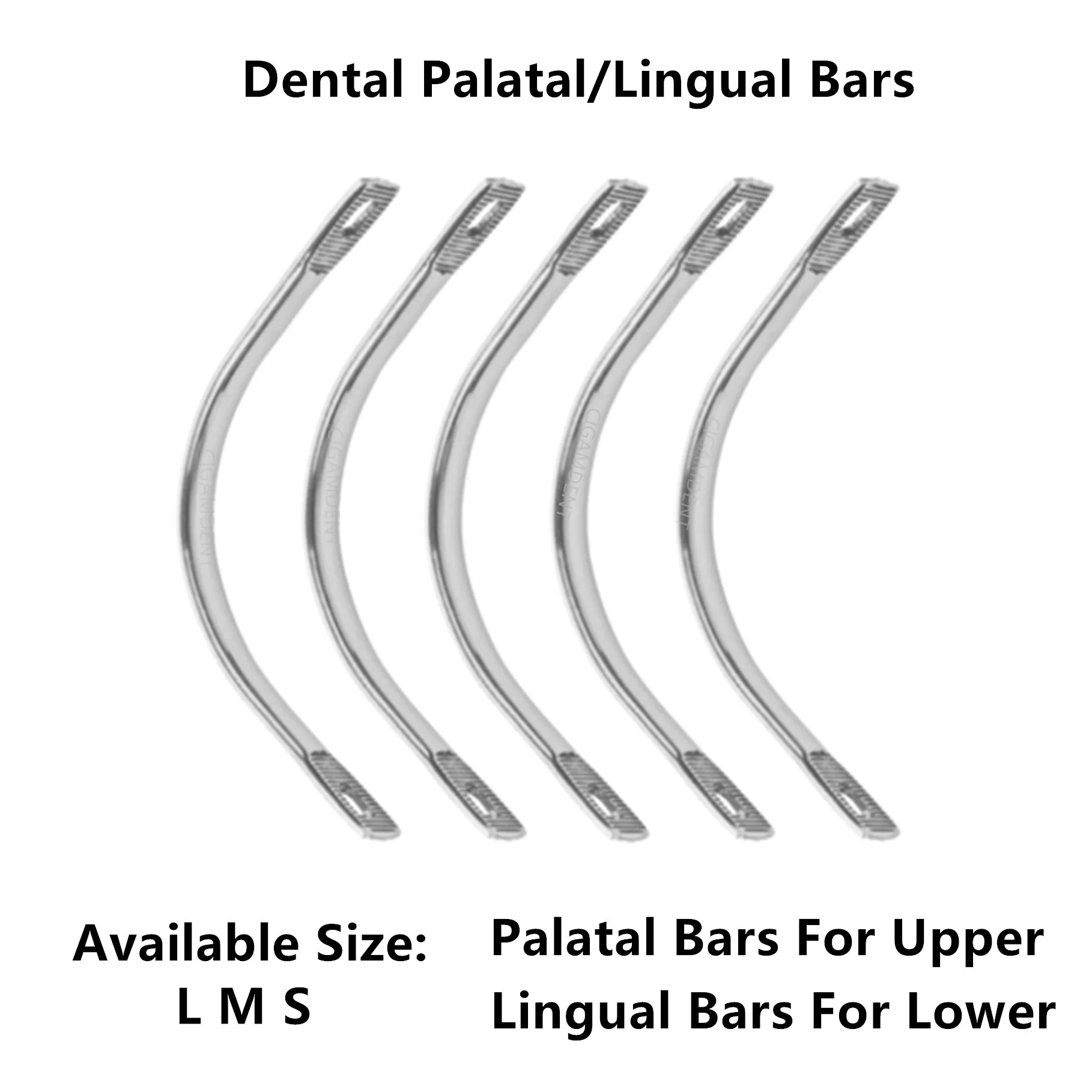 

Dental Instruments Lingual Bar Palatal Bars L M S For Upper Lower Denture False Teeth Repair