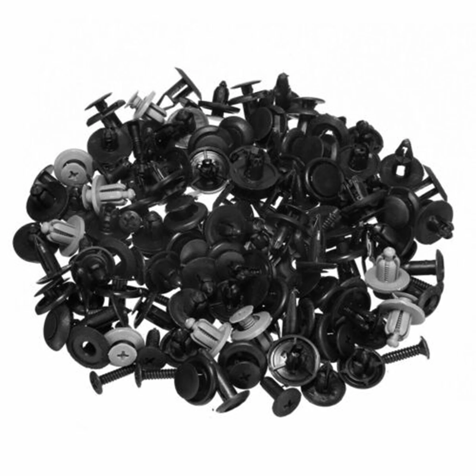 

100pcs Auto Fasteners Rivets Clips Car Body Push Retainer Pin Rivet Bumper Door Trim Panel Fender Liner Clips Retainer 10 Size