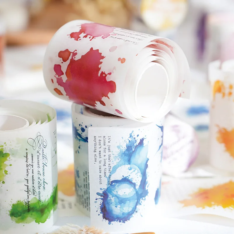 Adhesive Tape Washi Tape Adhesive Tapes Decorative Tape Decoration Tape Collage Tape 1pcs/1lot Decorative Adhesive Tapes smudge watercolor Mask Tapes Scrapbooking DIY Paper Japanese Stickers adhesive tape,washi tape,adhesive tapes,decorative tape,decoration tape,collage tape