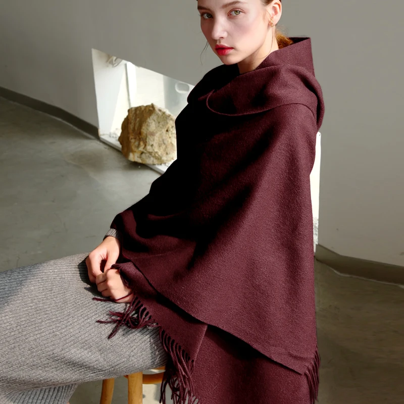 Wool Winter Scarf Women Fashion Shawl Adult Solid Scarves Luxury