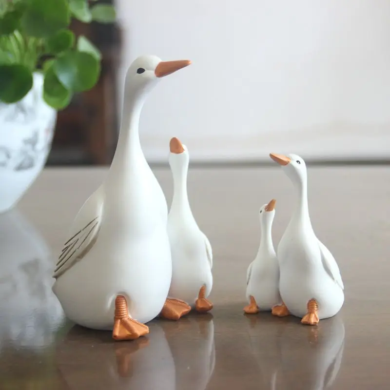 

Garden Decoration Simulation Mother Child Duck Courtyard Decoration Micro Landscape Decoration Resin Handicraft Decoration