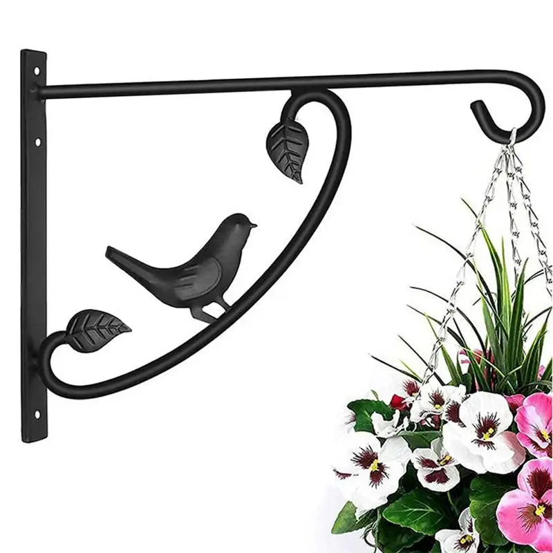 

Bird Bracket Hooks Stable And Sturdy Black Plant Hooks Outdoor Wall For Wind Chimes Lanterns Indoor Outdoor Garden Decorations
