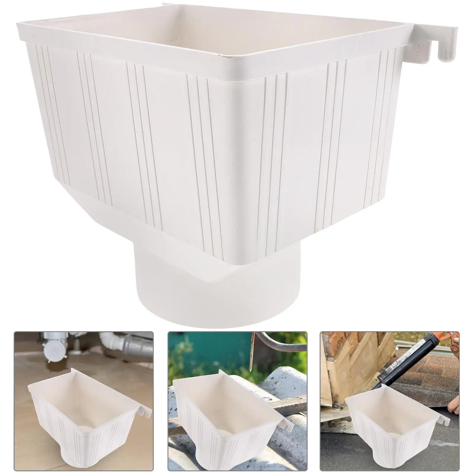 PVC Drainage Pipe Accessories Rainwater Funnel Downspout Gutter Connector Anti Leakage Suitable for Eaves House Easy