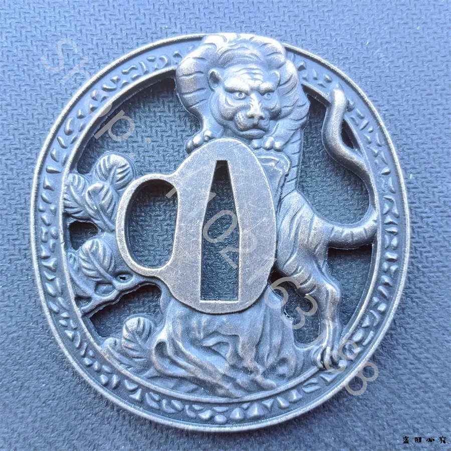 

Quality Very Good Alloy Handguard Tsuba Guard For Japanese Japan Katana Samurai Sword Fittings Tigers Theme New