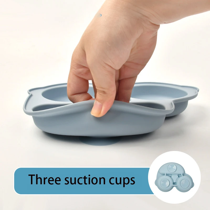 Silicone Dining Plate Baby Kids Feeding Plate Sucker Bowl Children Dishes Toddler Training Tableware BPA FREE