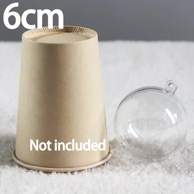 thumbnail image 1 of 1-24 bolas de Navidad huecas de plástico, bolas transparentes rellenables para hacer tú mismo, adornos colgantes para árbol de Navidad, regalos para fiestas en el hogar, decoración, 1 of 5