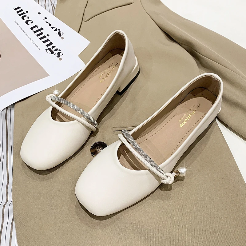 

Женские балетки с квадратным носком, на низком каблуке