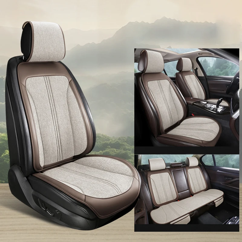 thumbnail image 1 of Funda de asiento de coche de lino transpirable 3D para Renault Trafic 2 Mercedes W202 Opel Astra J VW Golf 6, accesorios de cojín de asiento de automóvil, 1 of 5