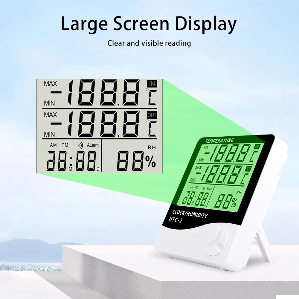 Digital hygrometer design angle view