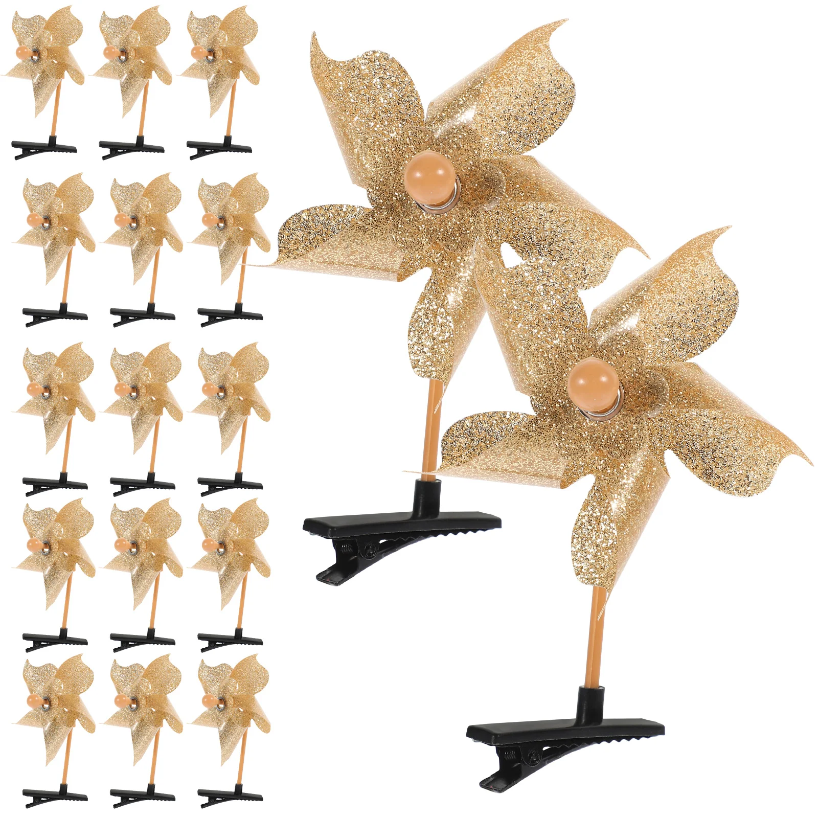 24pcs Sequin Windmill Hair Clips Cute Barrettes Girls Hair Barrettes Hair Styling Accessories