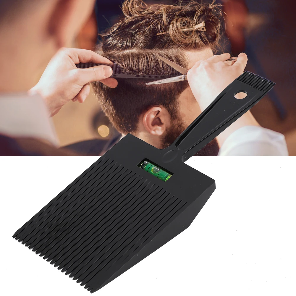 Black Profession Flat Top Guide Comb Built-In Horizontal Lines Haircut Clipper Comb Barber Shop Dyeing Hairstyle Styling Tools rongpro 2 lines laser level self levelling green red beam horizontal