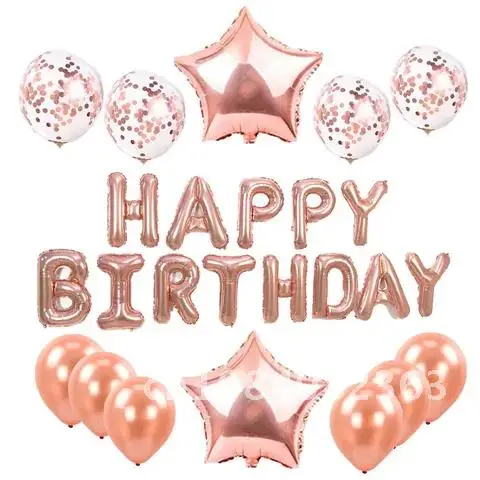 

25psc/lot Balloon Birthday Party Happy Latex Combination Baby Birthday Decoration Supplies Accessories Globos