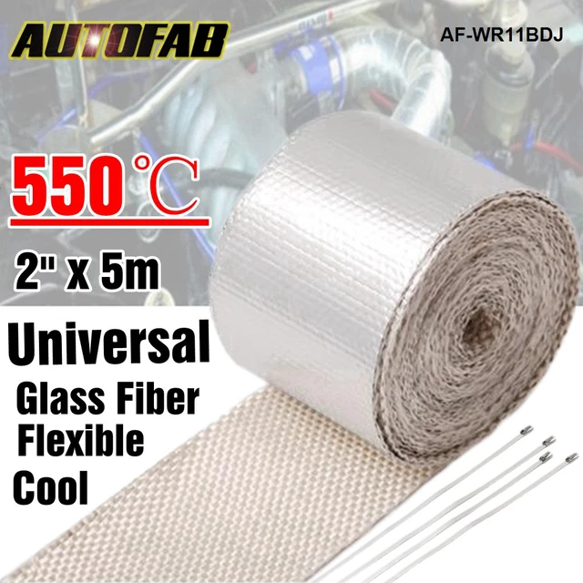 AUTOFAB 2 * 5M Aluminum Fiber Glass Reinforced Heat Shield Resistant Wrap  Turbo Pipes Insulation Tape AF-WR11BDJ - AliExpress