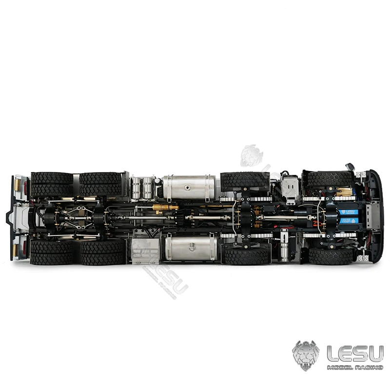 LESU 1/14 Roll-on/Roll-off Truck Model Metal Toy Truck Crane Full Unloading RTR Spray Paint 3