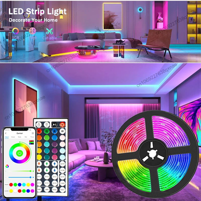 LED Lights for Room RGB Tape Bluetooth App Remote Control ...