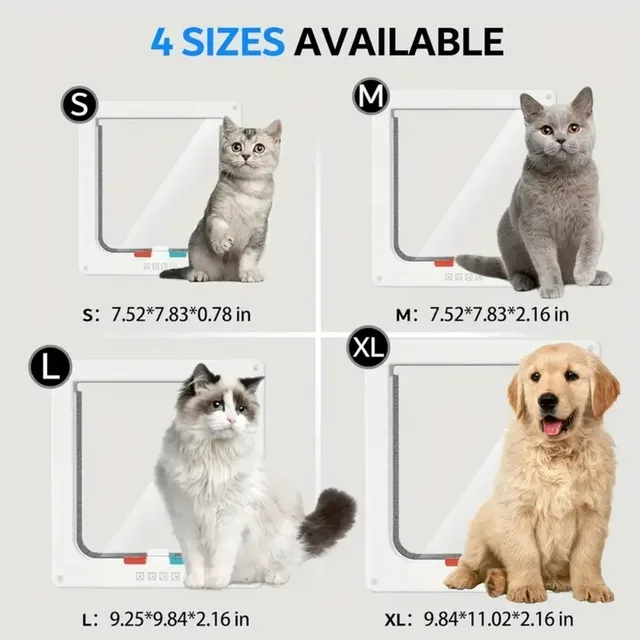 Cat Dog Door Flap Extra with 4 Way Locking Security Flap Door Weatherproof Pet Door Kit for Dog Cat Kitten Puppy Safety 5
