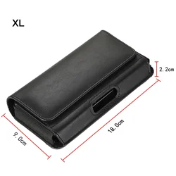 Sleek PU Leather Phone Pouch with Belt Clip and Flip Cover (18x9x2.2cm)
