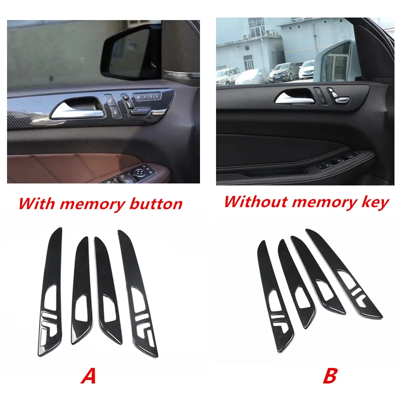 Koolstofvezel Auto Interieur Deurklink Paneel Cover Trim Strip Voor W166 Ml 2012 2015 Gls 2016 2019