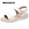 Véritable Cuir Plateforme Sandales Chaussures Femme